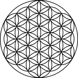 Fleur de Vie gravée en motif géométrique sacré, utilisée pour rééquilibrer les énergies subtilement